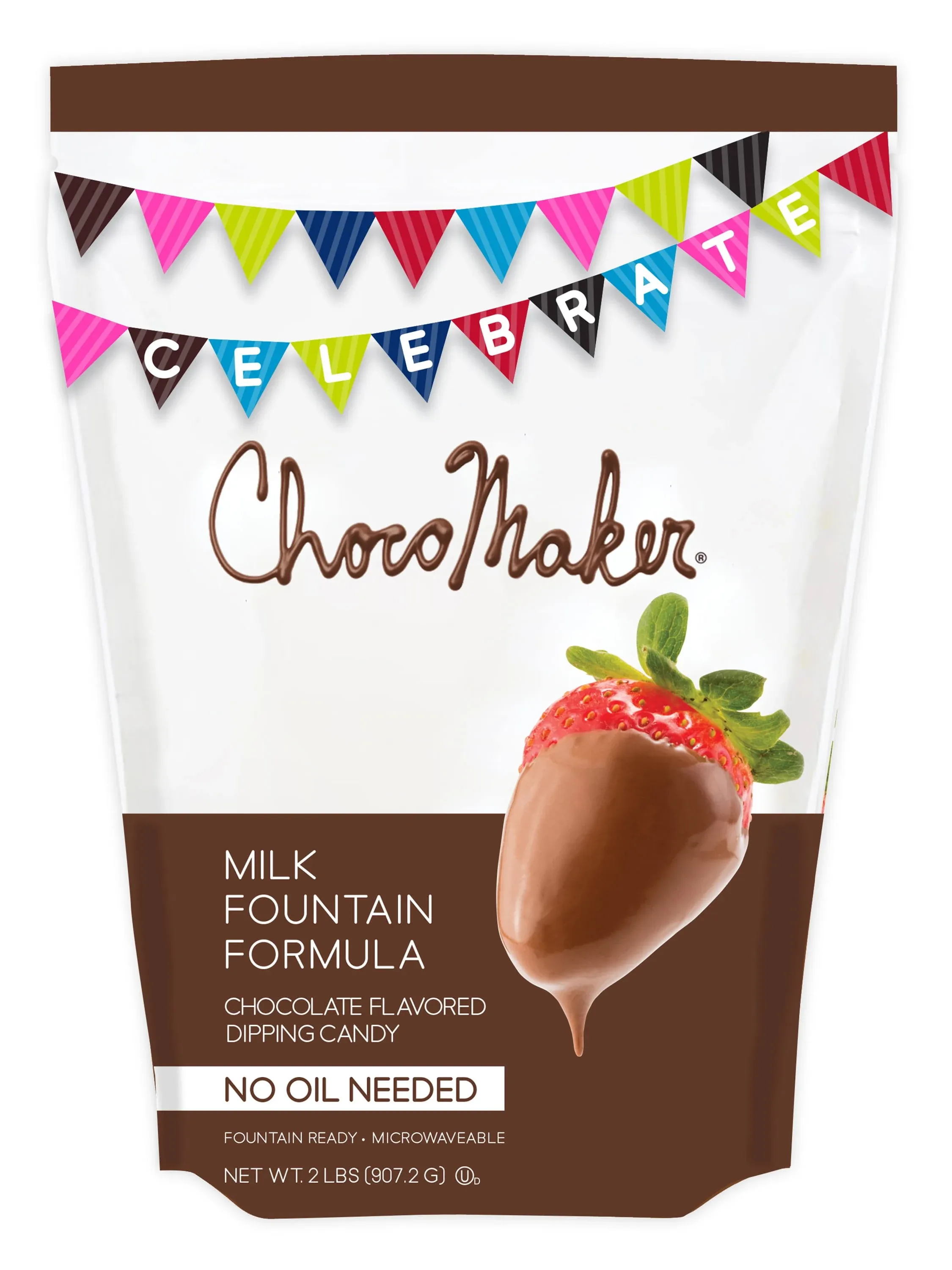 ChocoMaker Milk Chocolate Microwavable Fondue and Fountain Dipping Candy - 2 Pound Bag