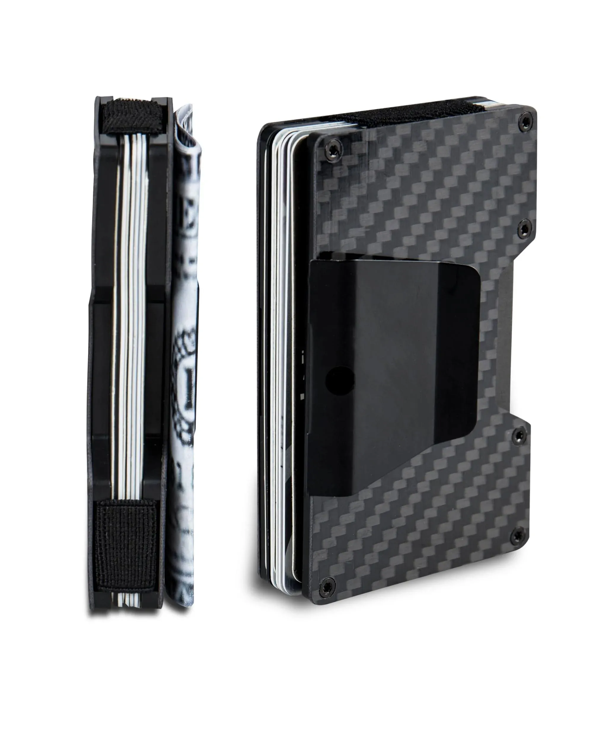 Men's Minimalist RFID Slim Expandable Hardside Card Case Wallet with Money Clip