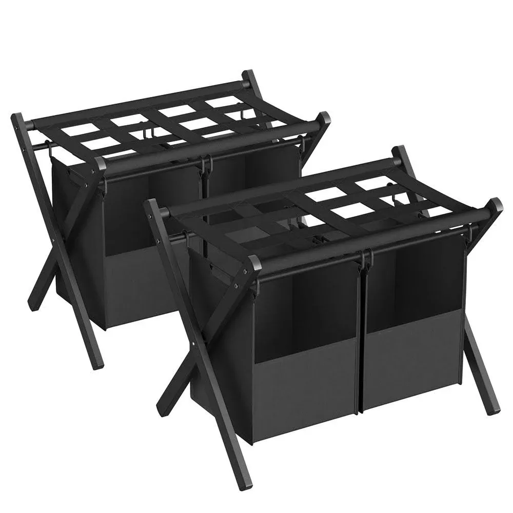 SONGMICS Set of 2 Luggage Rack with Removable Laundry Bag