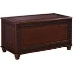 BOWERY HILL 40" x 21" Traditional Wood Cedar Blanket Chest with Flip Open Storage, Fully Lined with Cedar, for Bedroom/Living Room, in Deep Tobacco Finish