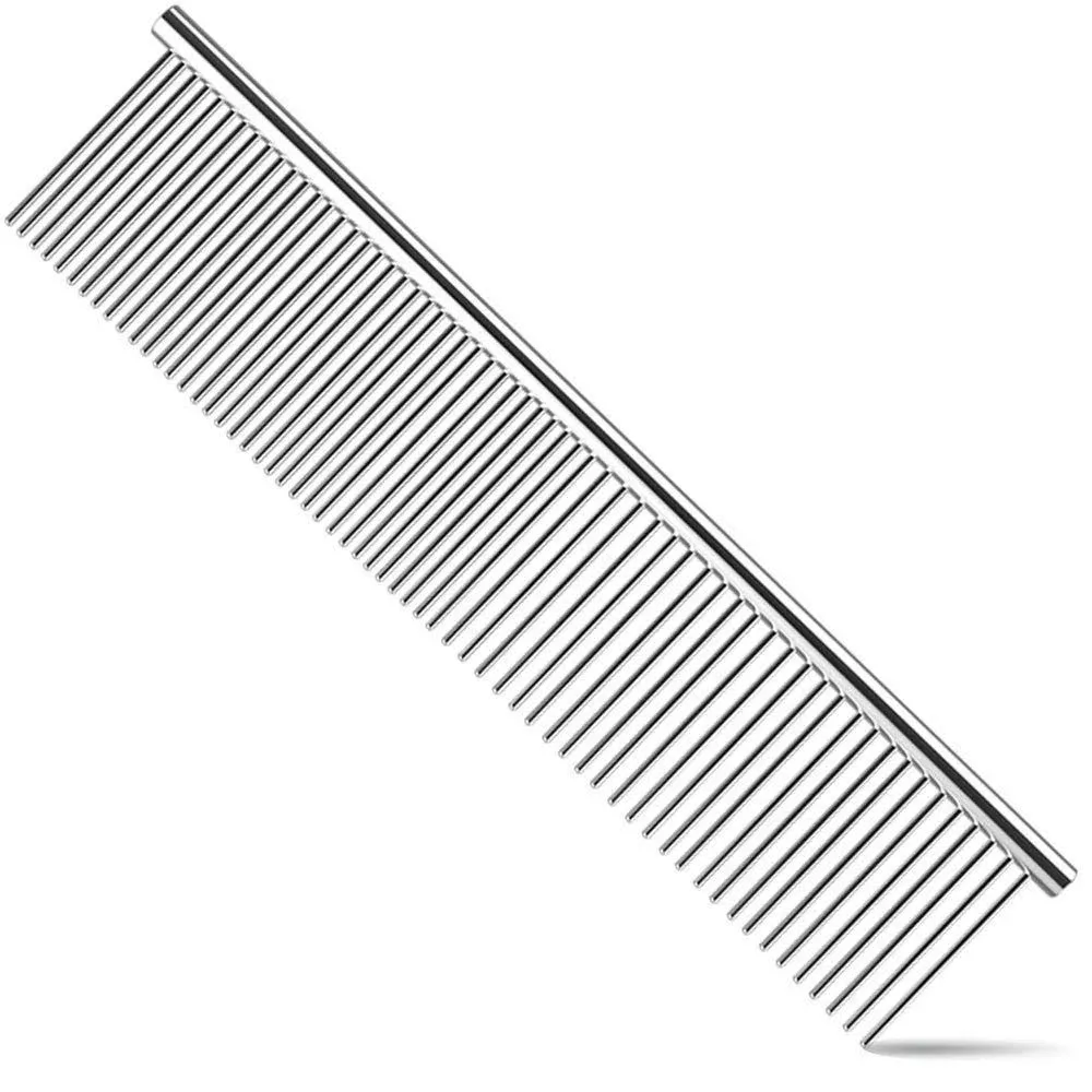 Sumcoo Stainless Steel Pet Dog & Cat Shedding Comb and Grooming Comb with ...