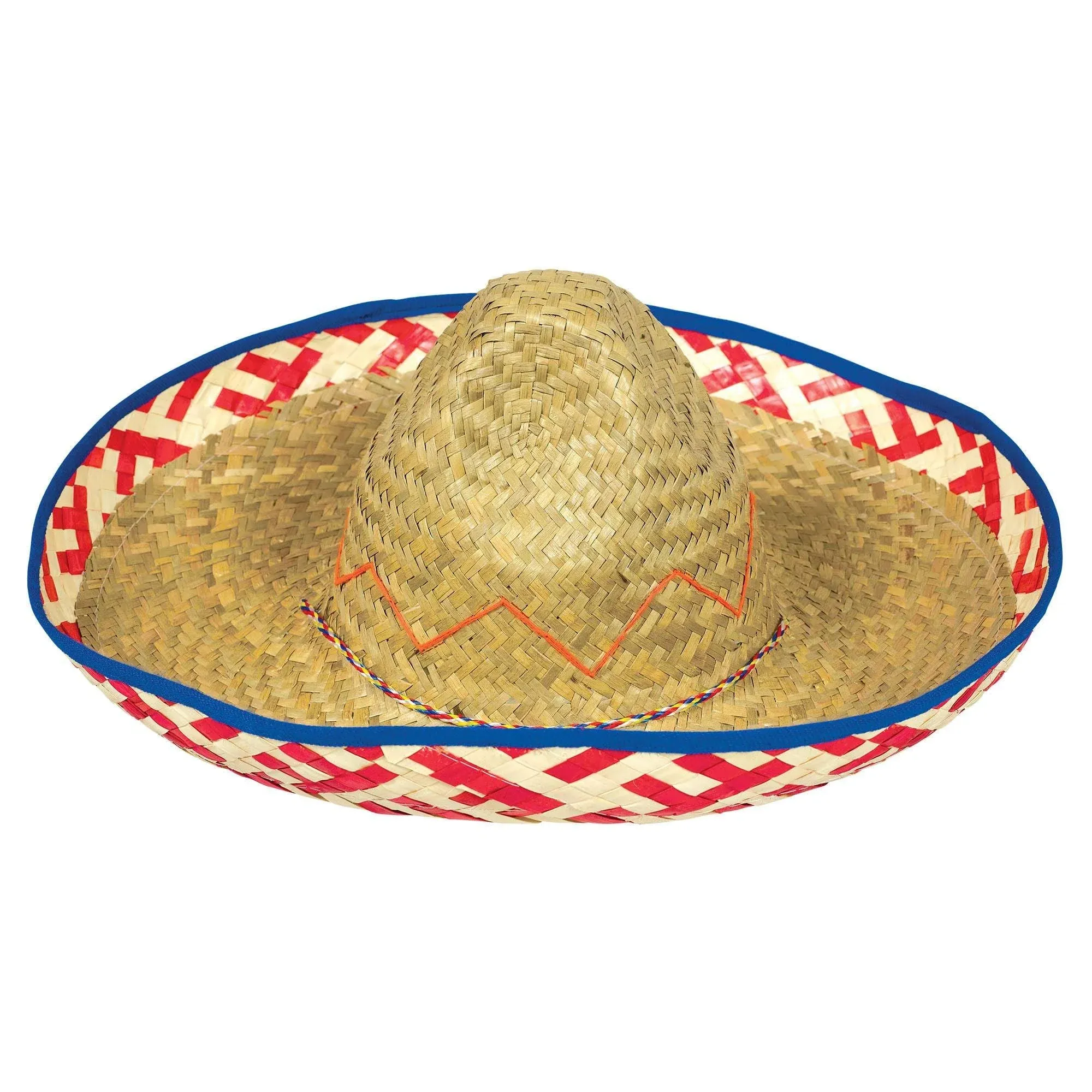 Amscan Party Costume Cinco De Mayo Fiesta Straw Sombrero, 1 Ct. | 7 1/2 x 20, Multicolor