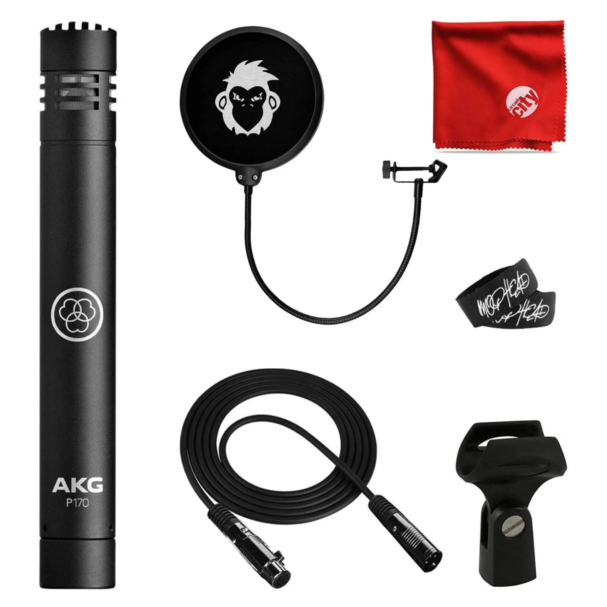 AKG 3101H00410 P170 Small-Diaphragm Condenser Microphone (Black)