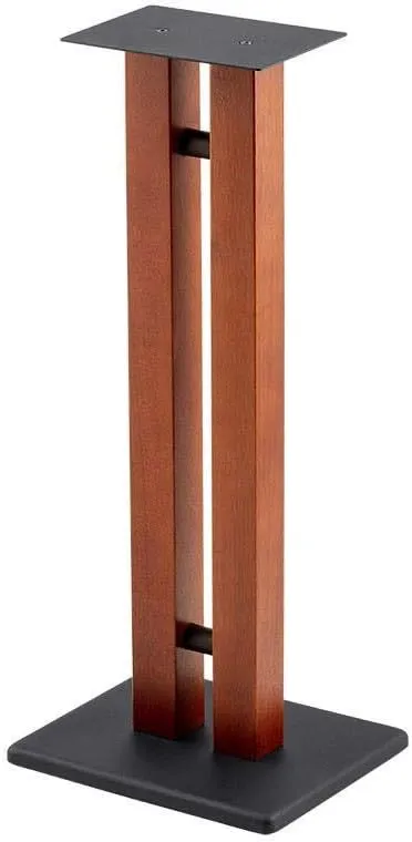 Monolith Speaker Stands - 24 Inch, Cherry (Each), 50lbs Capacity, Adjustable Spikes, Sturdy Construction, Ideal for Home Theater Speakers