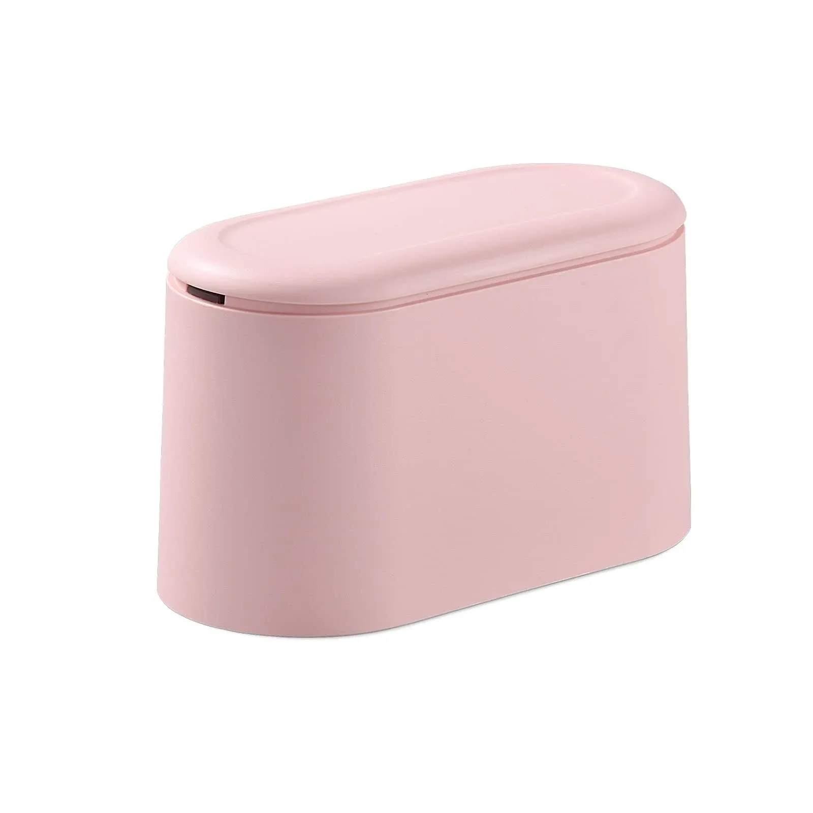 SUBEKYU Mini Trash Can with Lid,Small Trash Can,Desk Trash Can,Countertop Mini Garbage Cans,Tiny Waste Basket,Pink