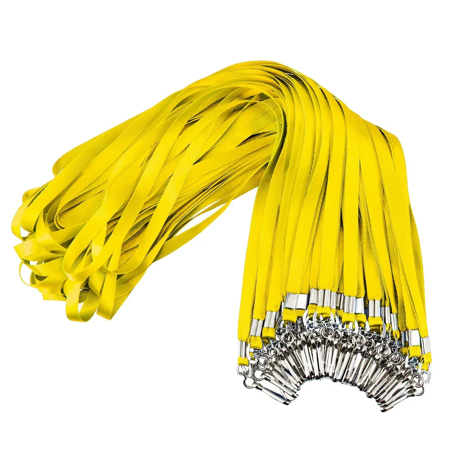 Yellow Lanyards Bulk 50 Packs Lanyards for ID Badges,lanyards with Swivel Hook Clips for Name Tag Lanyard ID Holder