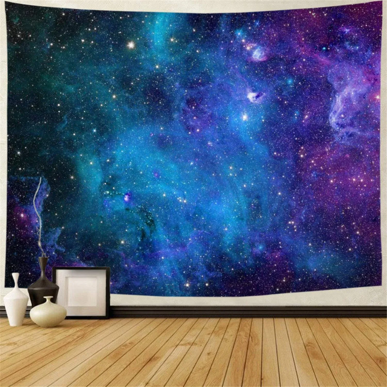 Lahasbja Galaxy Tapestry Blue Starry Sky Tapestry Universe Space Tapestry Wall ...