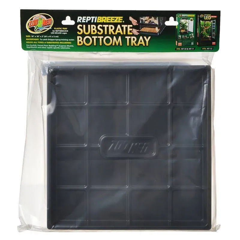 Zoo Med ReptiBreeze Substrate Bottom Tray Black 18 in x 18 in Large