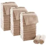 MOONQUEEN Ultra Soft Premium Washcloths Set - 12 x 12 inches - 72 Pack - Quick Drying - Highly Absorbent Coral Velvet Bathroom Wash Clothes (Brown)