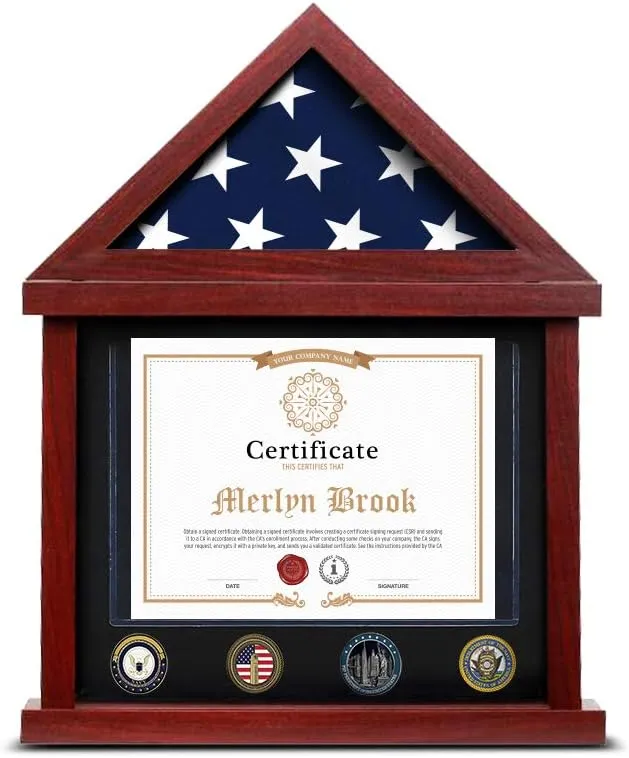 Winbold | Flag Case Flag Display Case Military Shadow Box Flag And Certificate