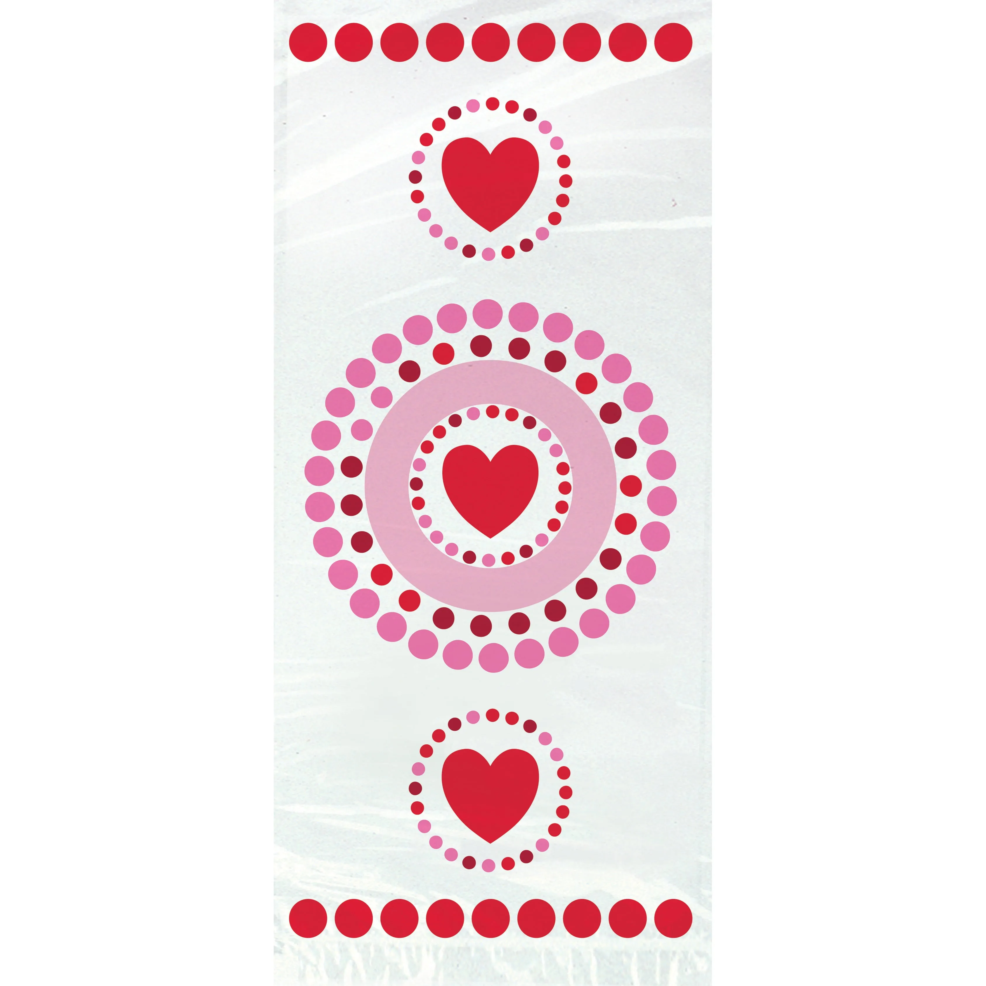 Radiant Hearts Valentine Cellophane Bags, 20-Count, Pink