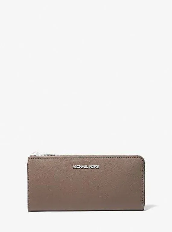 Michael Kors Women's Jet Set Travel Saffiano Leather Quarter-Zip Wallet