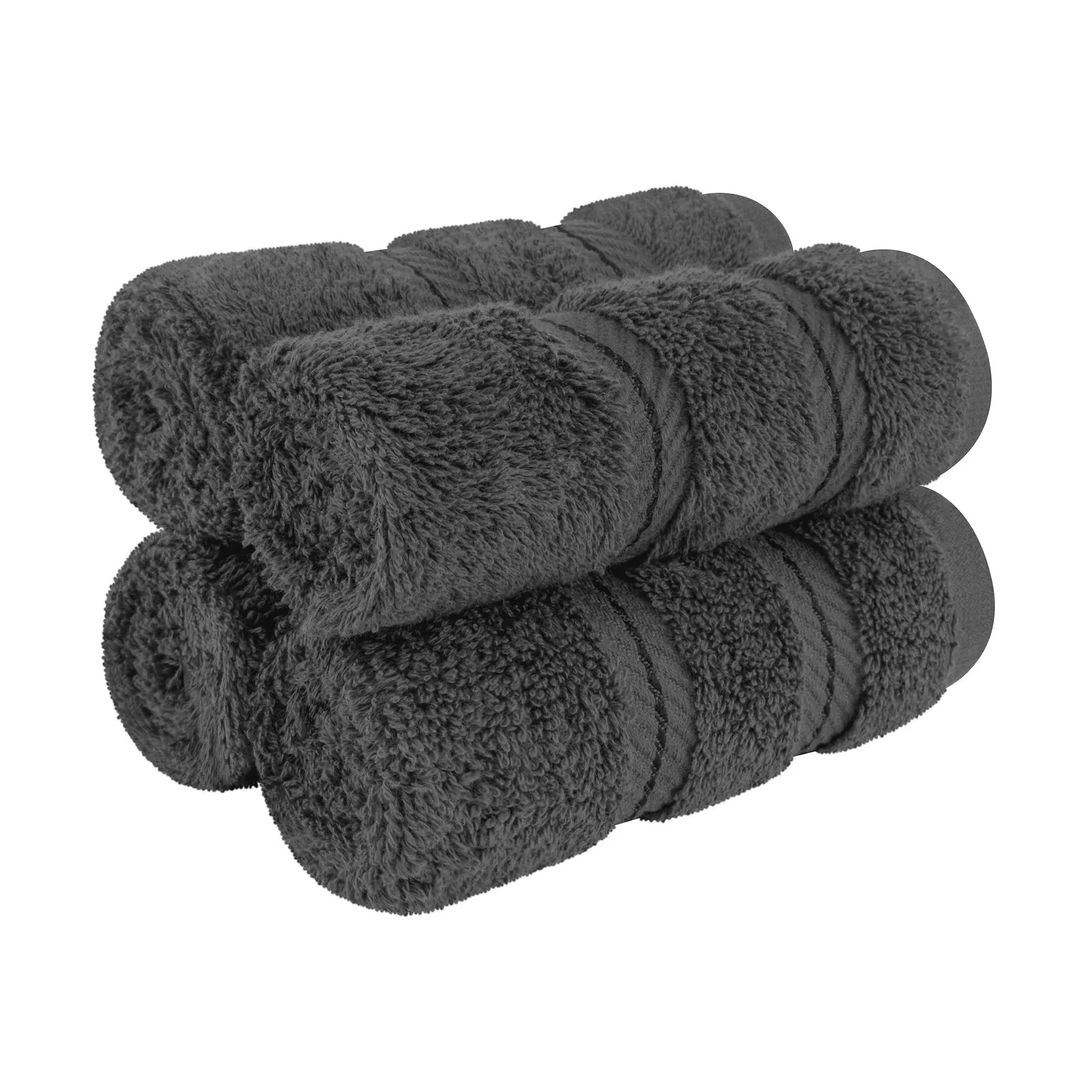 American Soft Linen 4 Piece 100% Turkish Cotton Best Washcloth Towel Set Gray