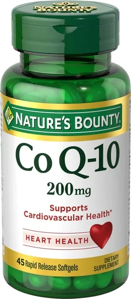 Nature's Bounty CoQ10, Heart Health and Healthy Aging, Dietary Supplement, 200mg, 45 Rapid Release Softgels