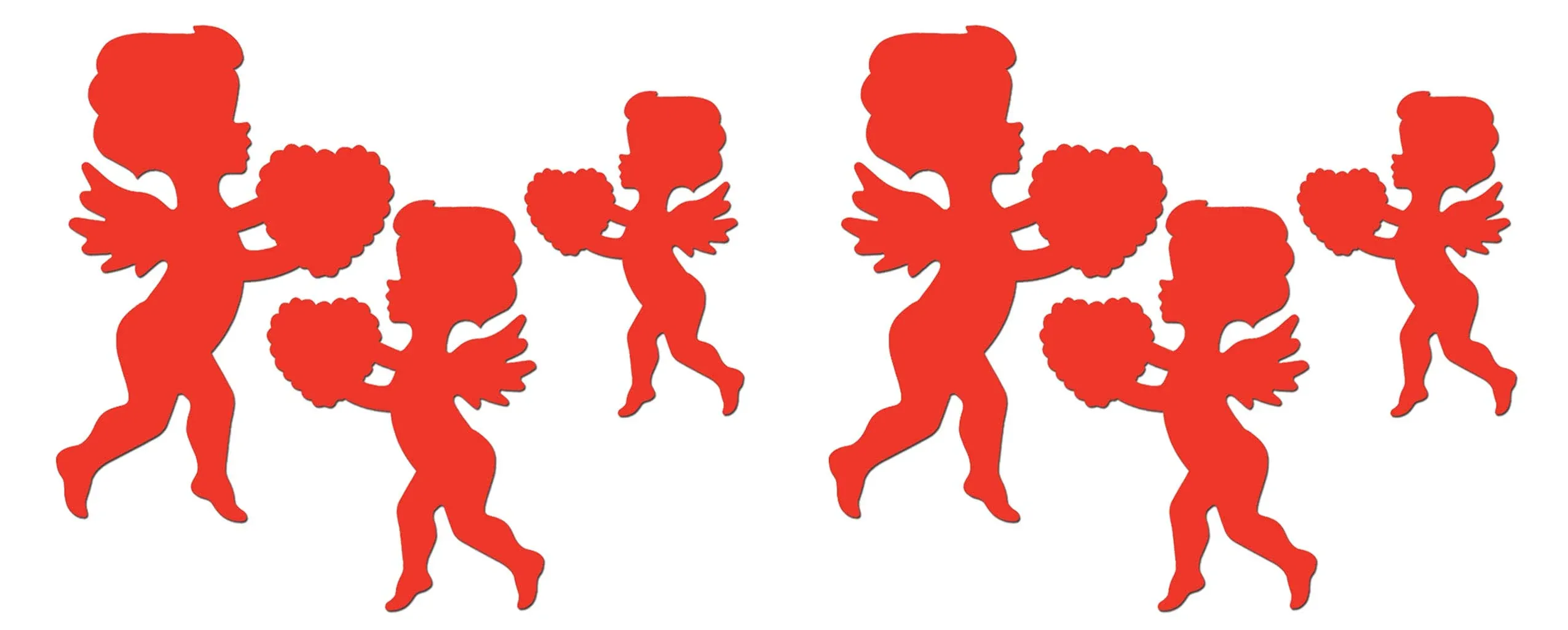 Beistle 77644 Pkgd Printed Cupid Cutouts (6, Pkg of 1, Red