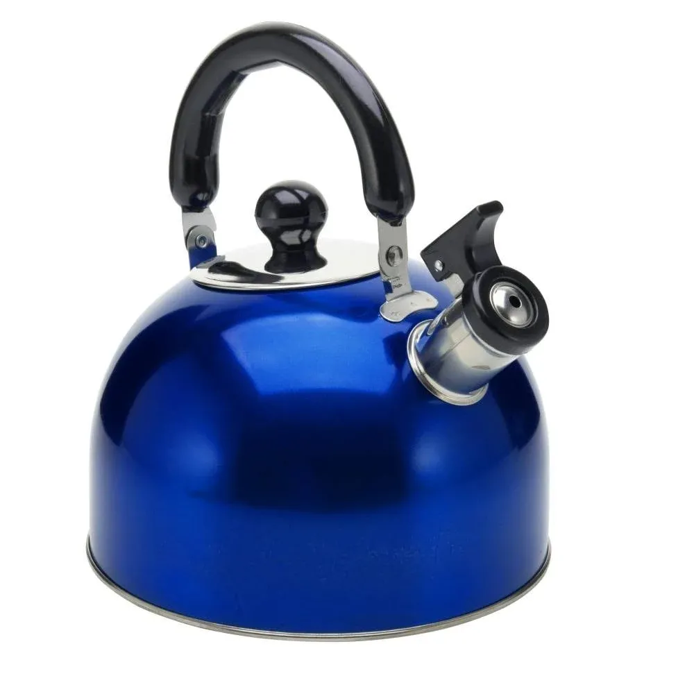 YBM Home Stainless Steel Stovetop Whistling Tea Kettle 3L, Induction Compatible - Blue