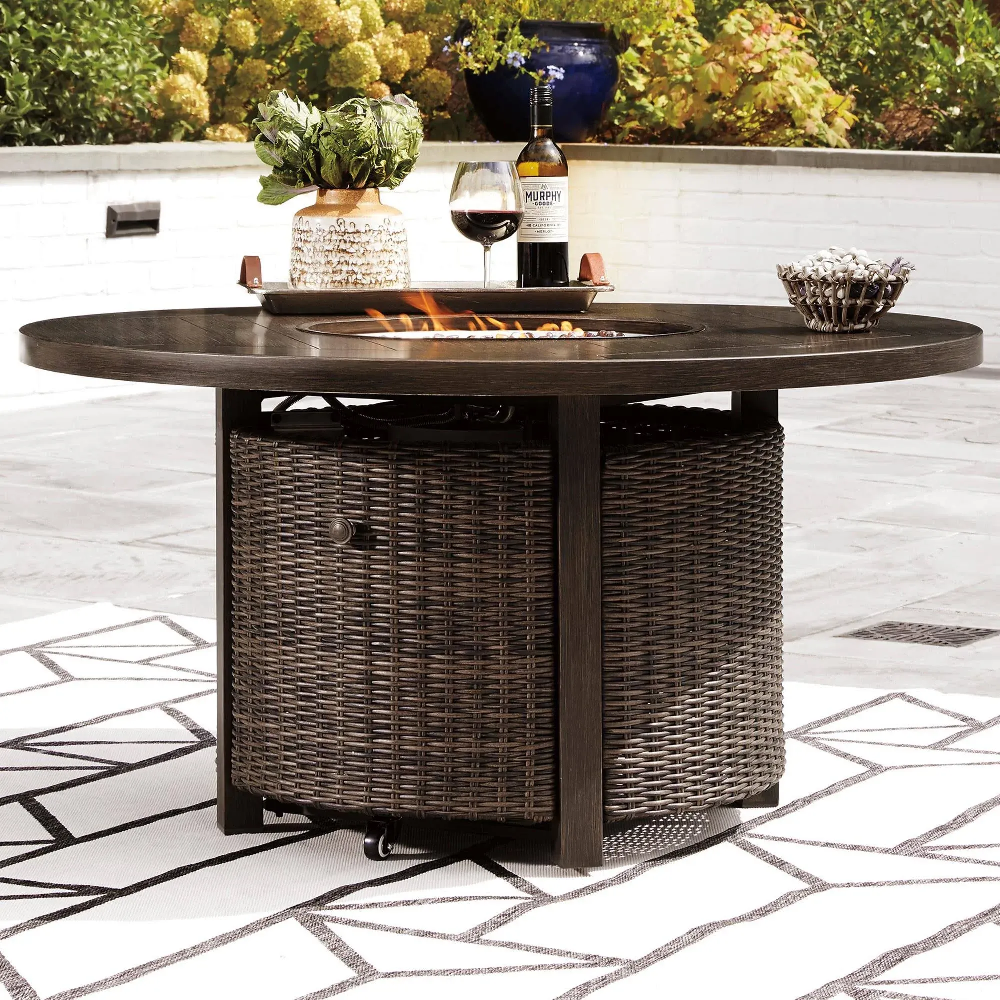 Ashley Paradise Trail Round Fire Pit Table