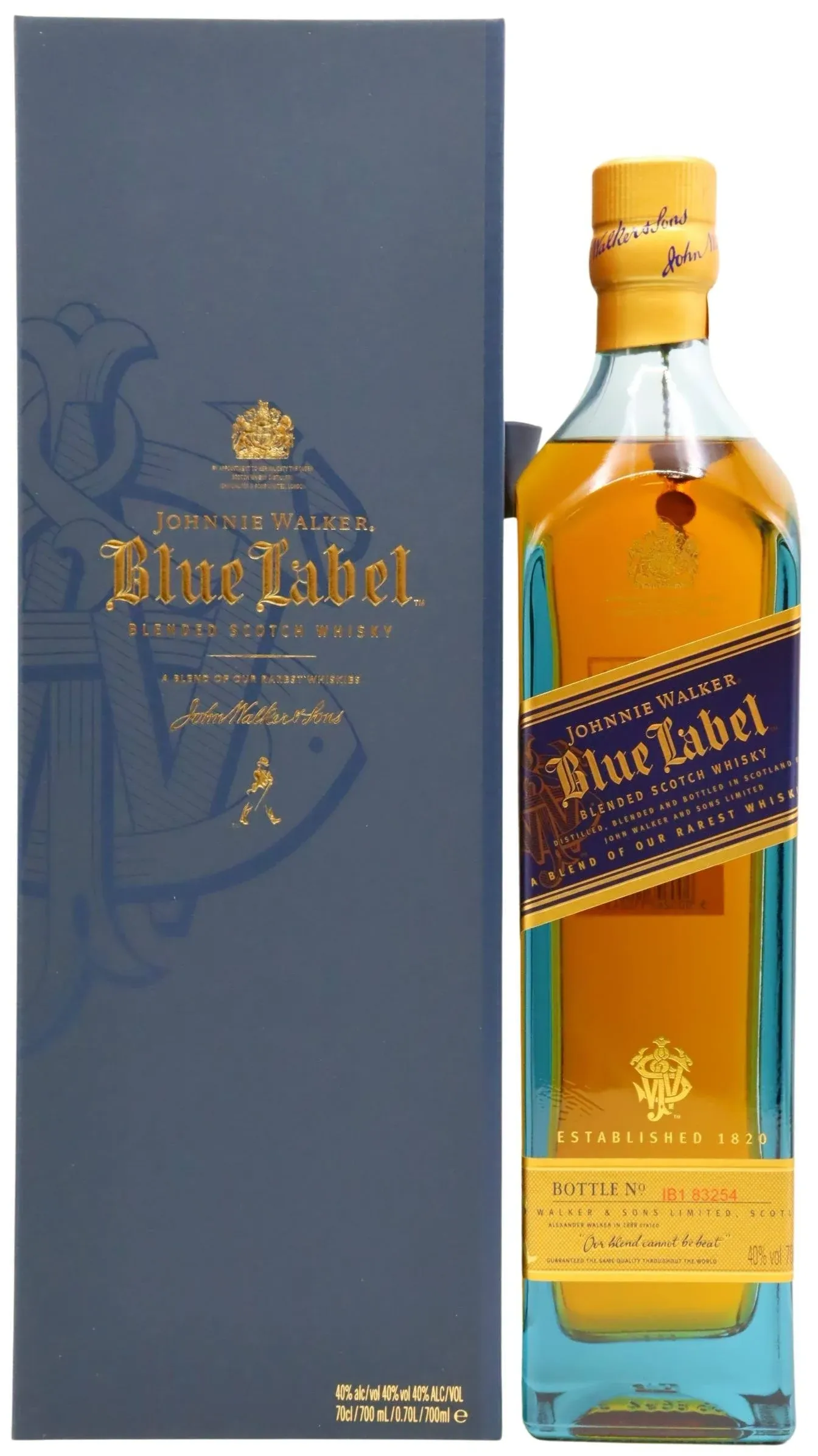 Johnnie Walker  Blue Label Scotch Whisky W/2 Glasses