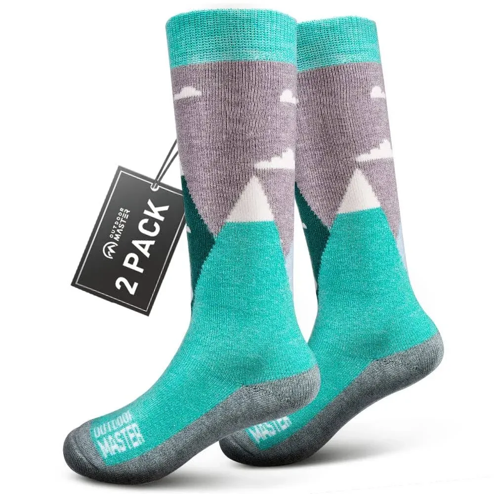 Kids Ski Socks - Merino Wool Blend, over the Calf Design