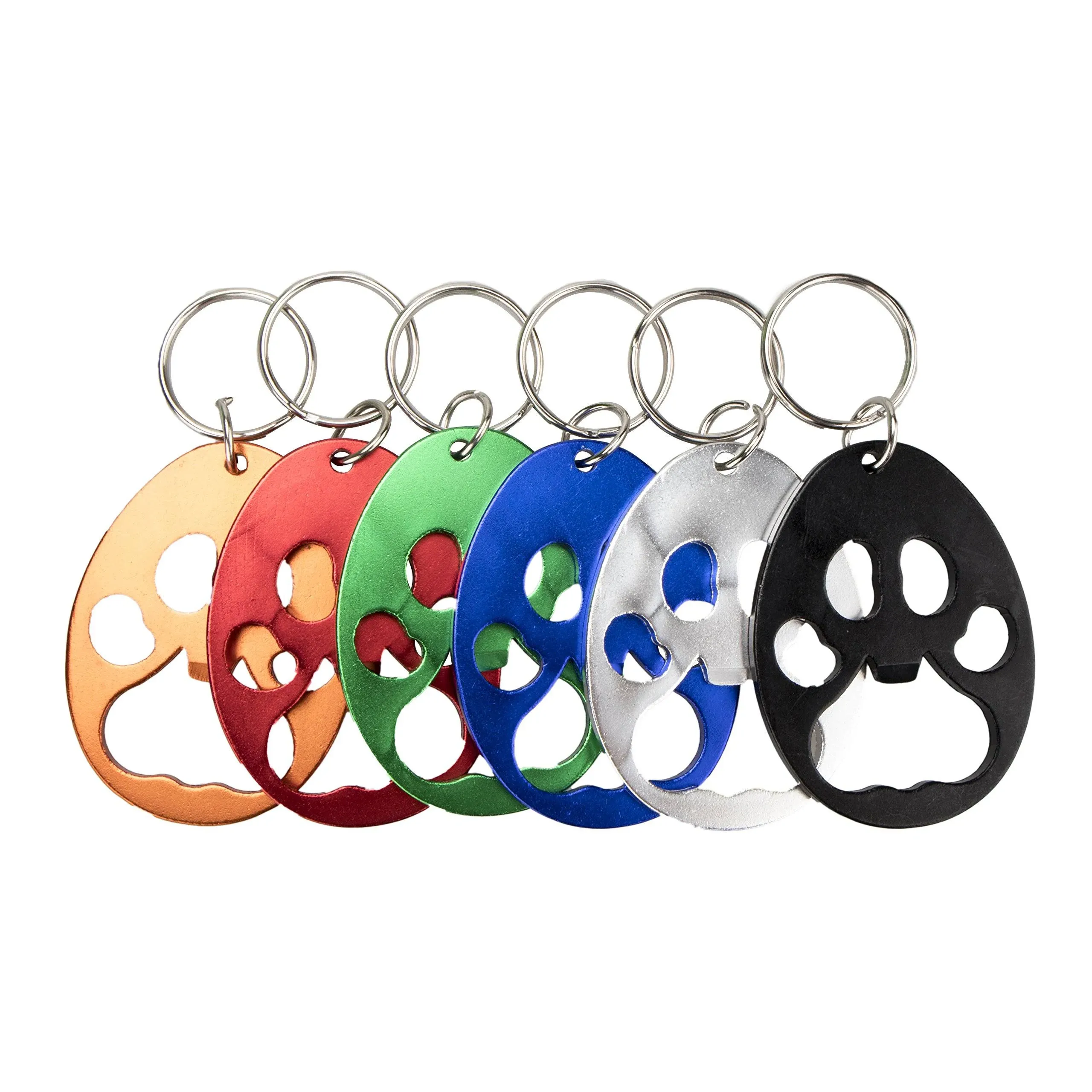 Swatom Bear Paw Keychain Bottle Opener Beer Opener Tool, Key Tag Chain Ring, 6 Piece