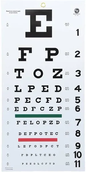 Snellen Eye Chart, Eye Charts for Eye Exams 20 Feet 22×11 Inches, Low Vision Eye Test Charts for Wall Décor Kids Gifts