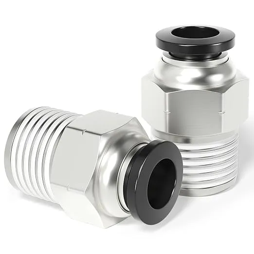 TAILONZ PNEUMATIC Male Straight 1/4 Inch Tube OD x 1/8 Inch NPT Thread Push to Connect Fittings PC-1/4-N1 (Pack of 10)