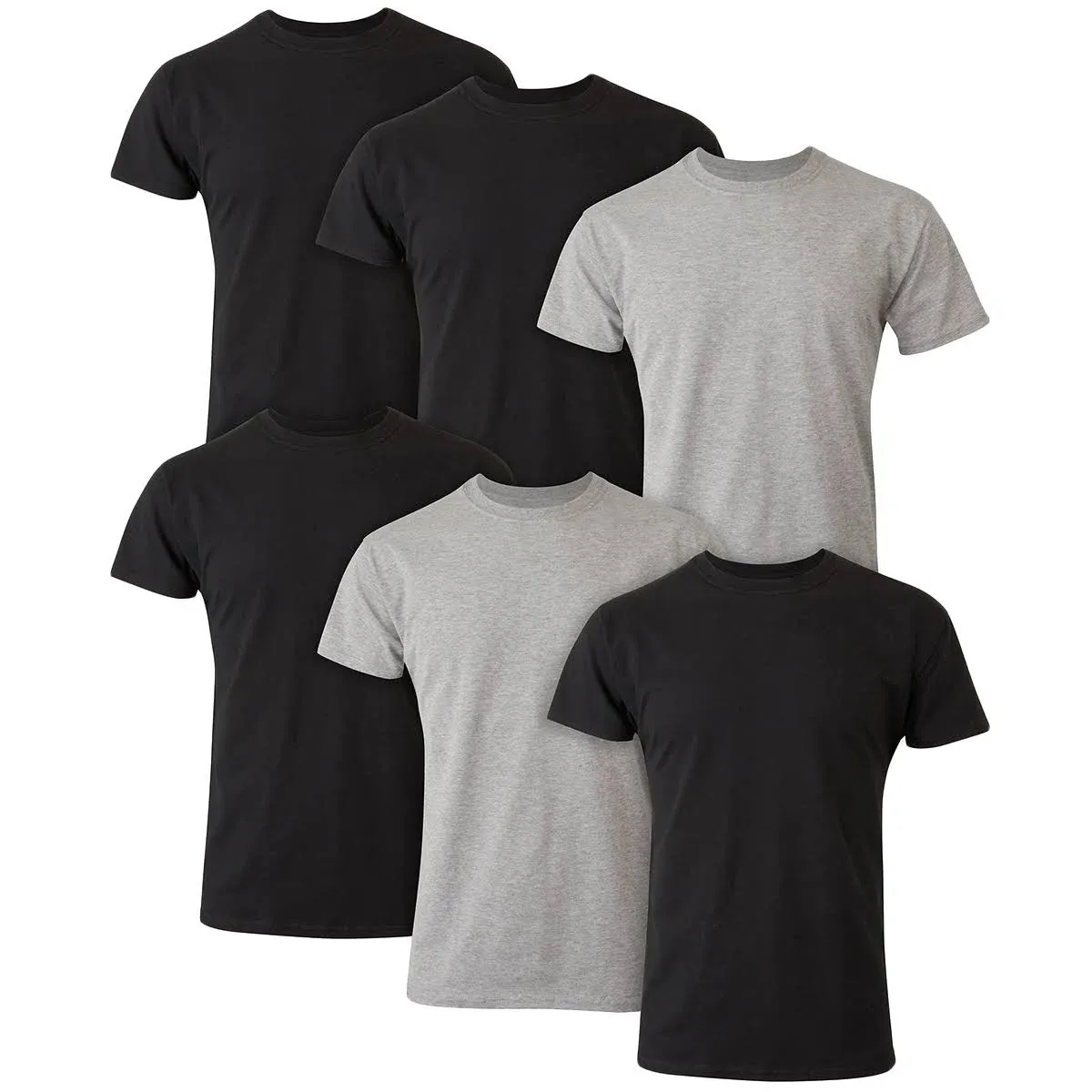 Hanes Camiseta de algodón para hombre, absorbe la humedad, varios paquetes disponibles