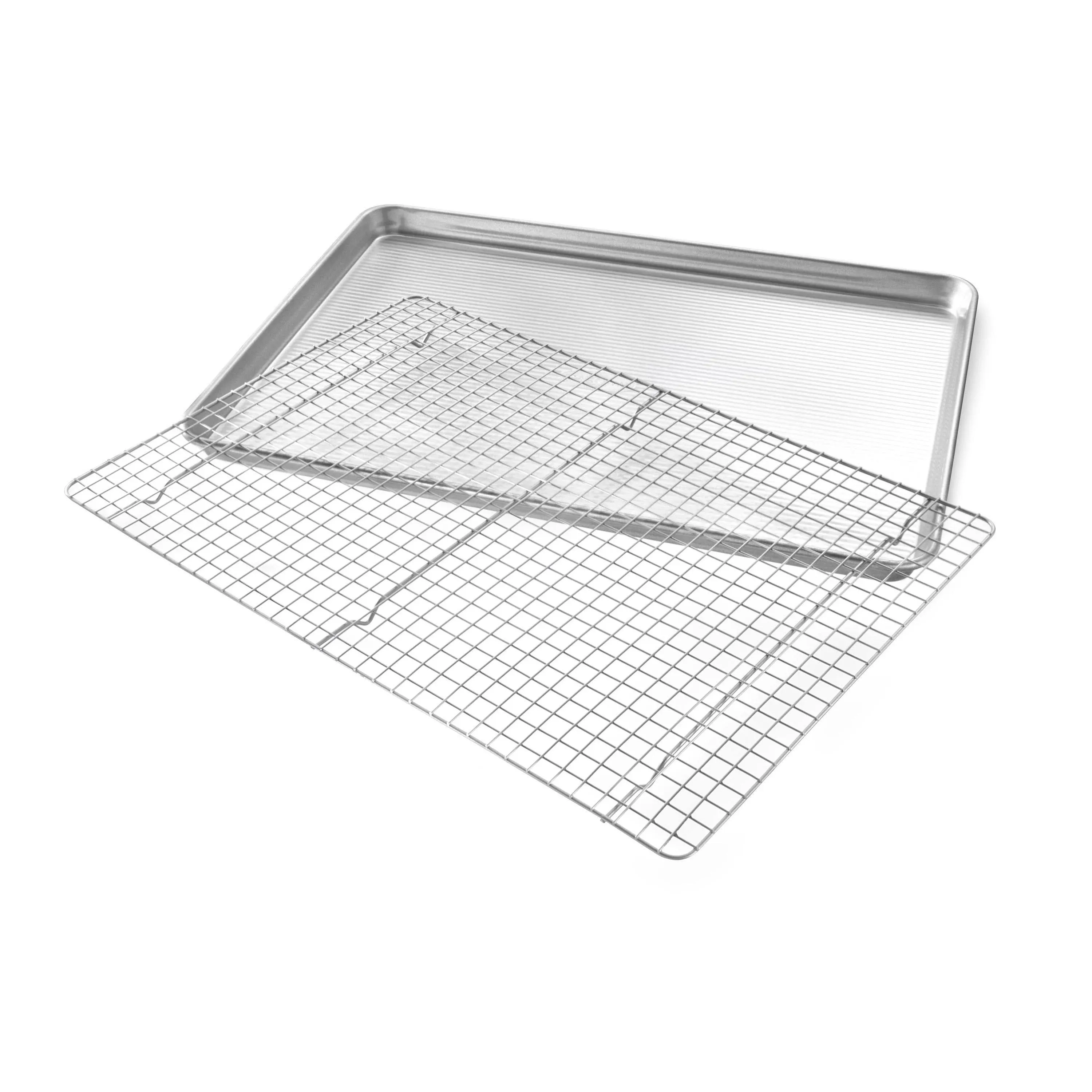 USA Pan Half Sheet Baking Pan with Nonstick Rack Set - Metal