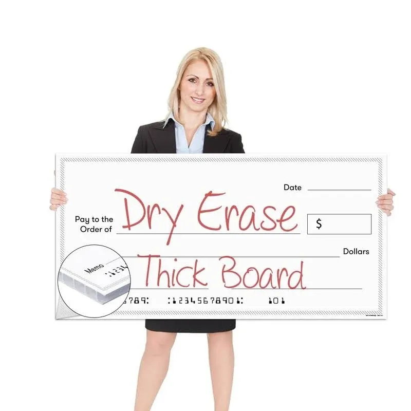 Pixelverse Design Giant Fake Award Presentation Dry Erase Check - 16" x 32 ...