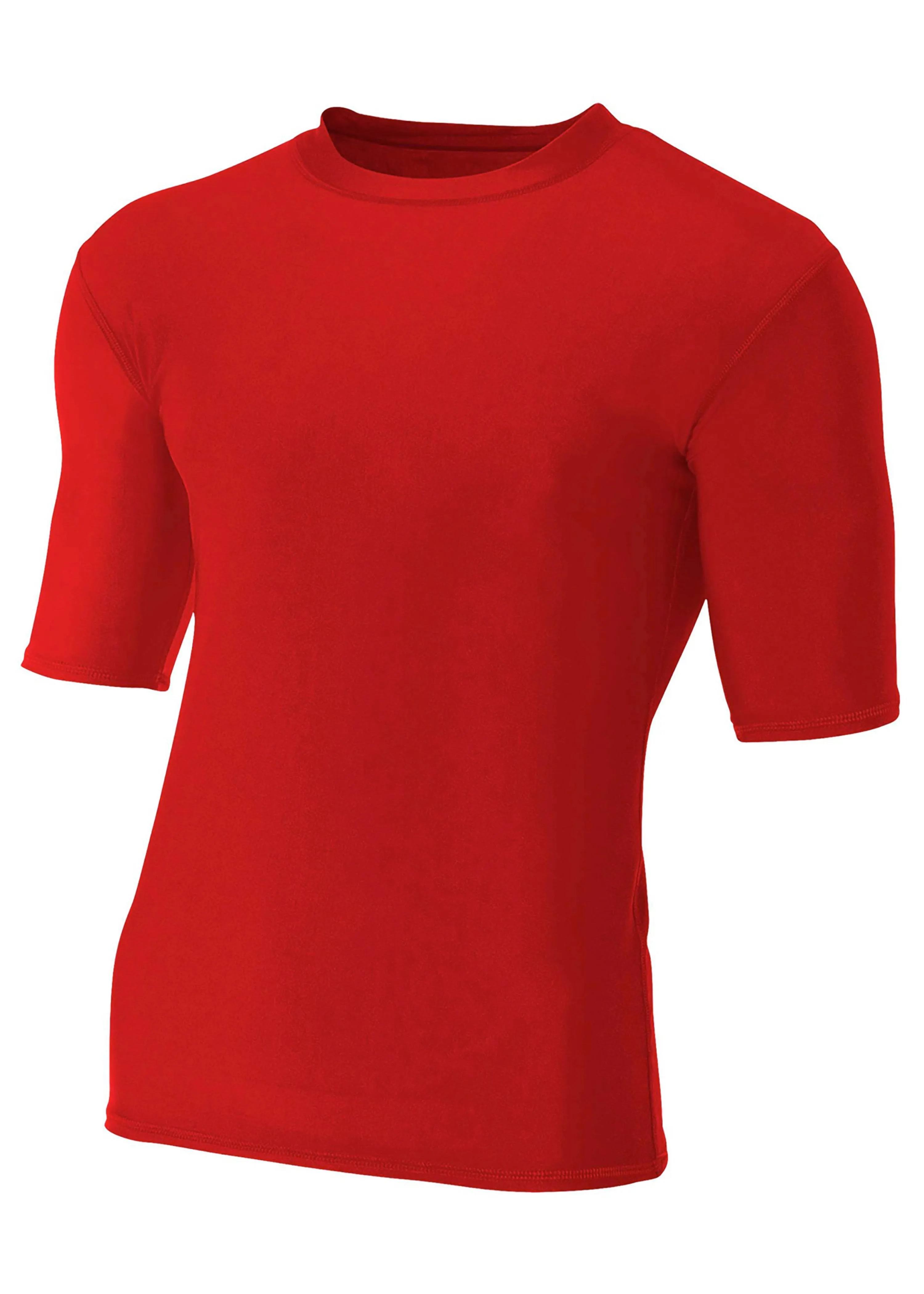 A4 N3283 Men's 7 Vs 7 Compression T-Shirt - Scarlet - S