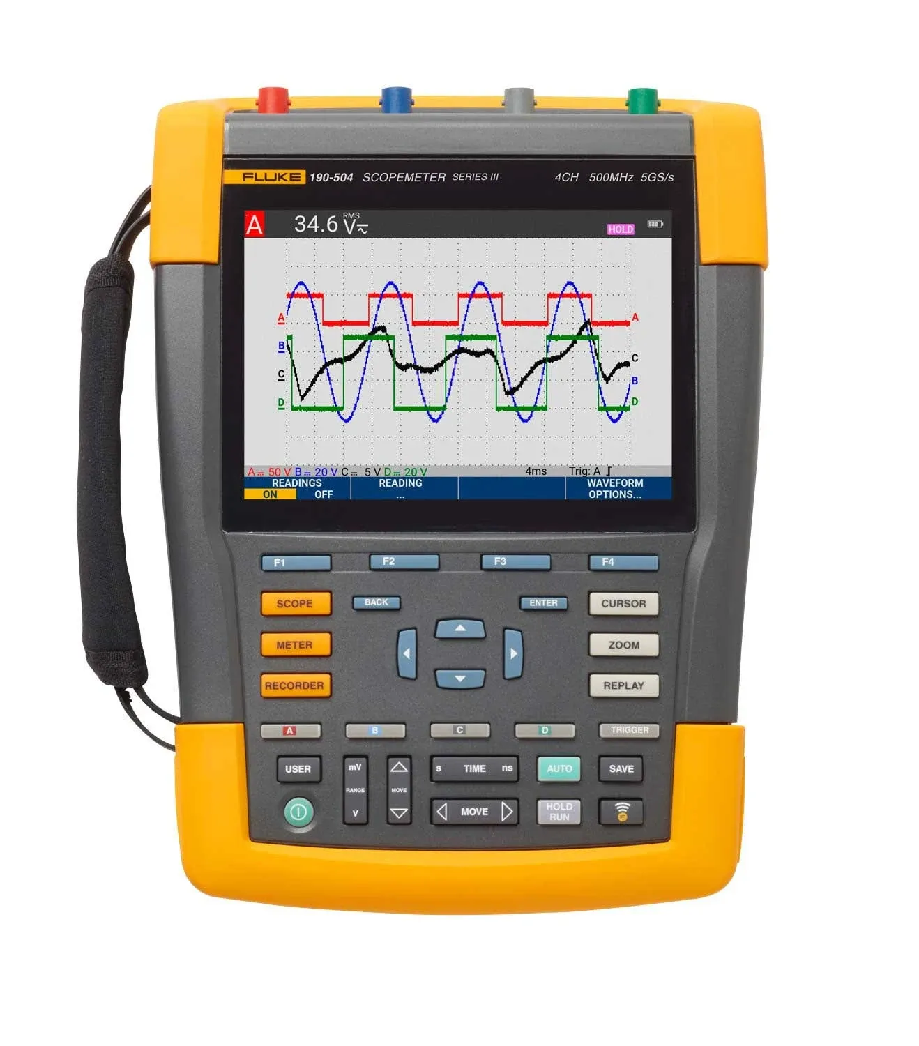 Fluke 190-504-III-S ScopeMeter, 4 Channel, 500MHz