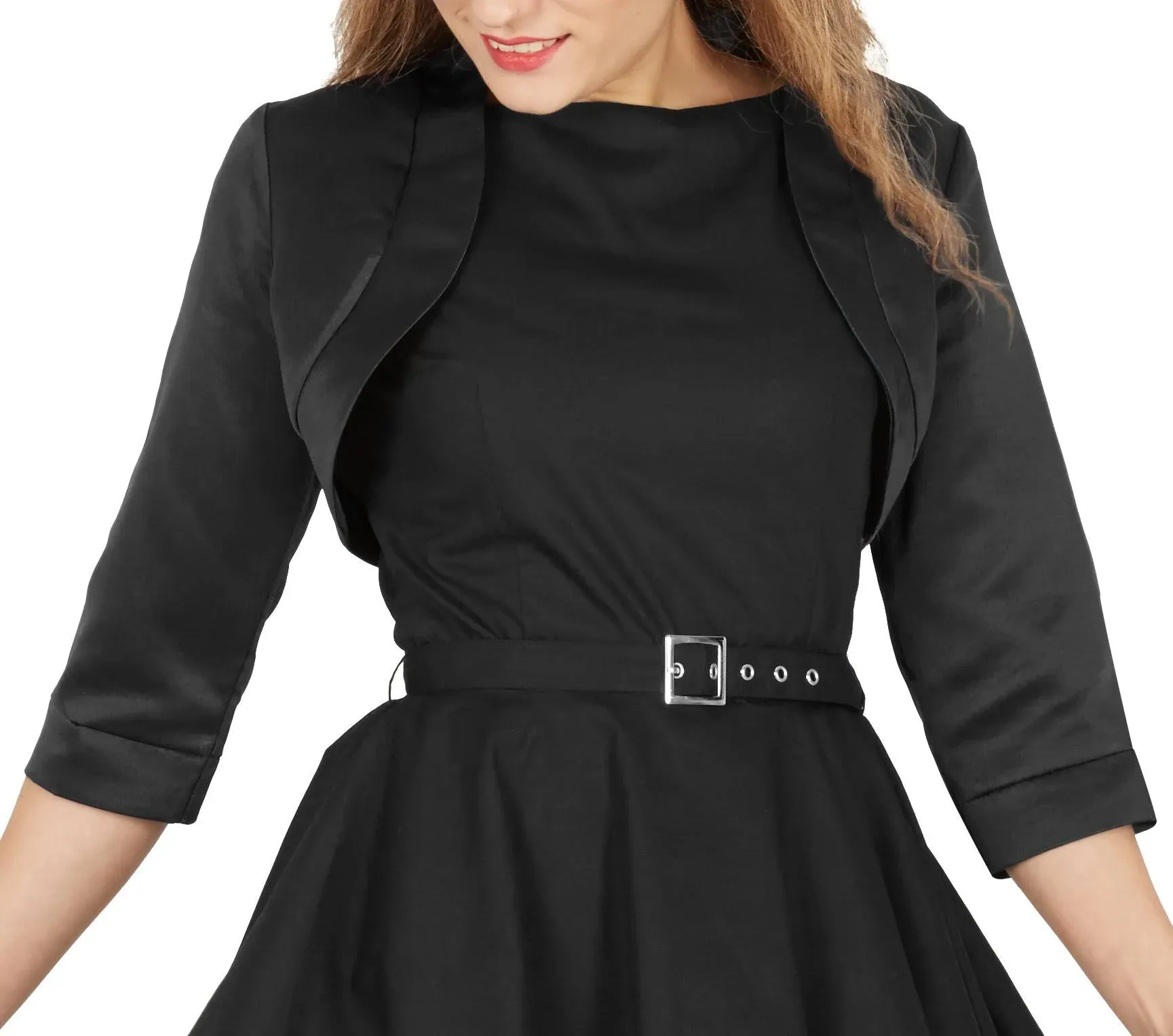 BlackButterfly Satin Bolero Shrug - Half Sleeve