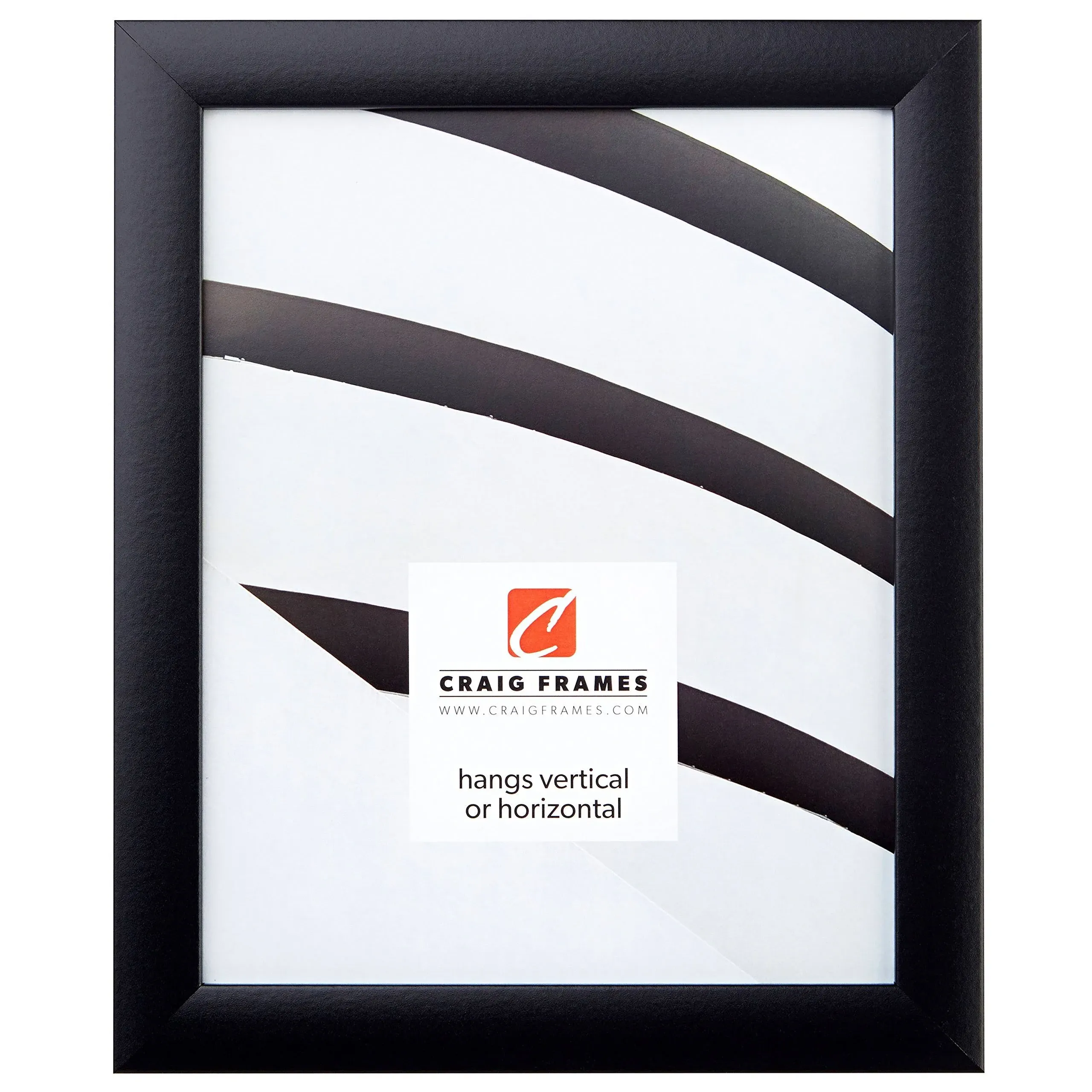 Craig Frames 1WB3BK 18 by 24-Inch Wall Decor Frame, Smooth Finish, 1-Inch Wide, Matte Black