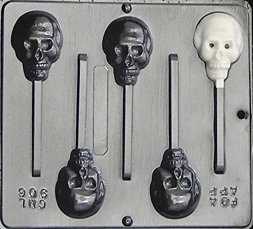 Skull Lollipop Chocolate Candy Mold Halloween  906 NEW