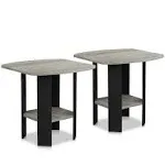 Furinno 2-11180GYW Simple Design End Table Set of 2