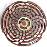 Mindsight Moving Kinetic Wall Art - Wind up to power peaceful 'Ripple' motion (no battery) - Calming Wall Décor for Living Room, Office, Bedroom, Kitchen - Hand Crafted Wood - Canyon Brown