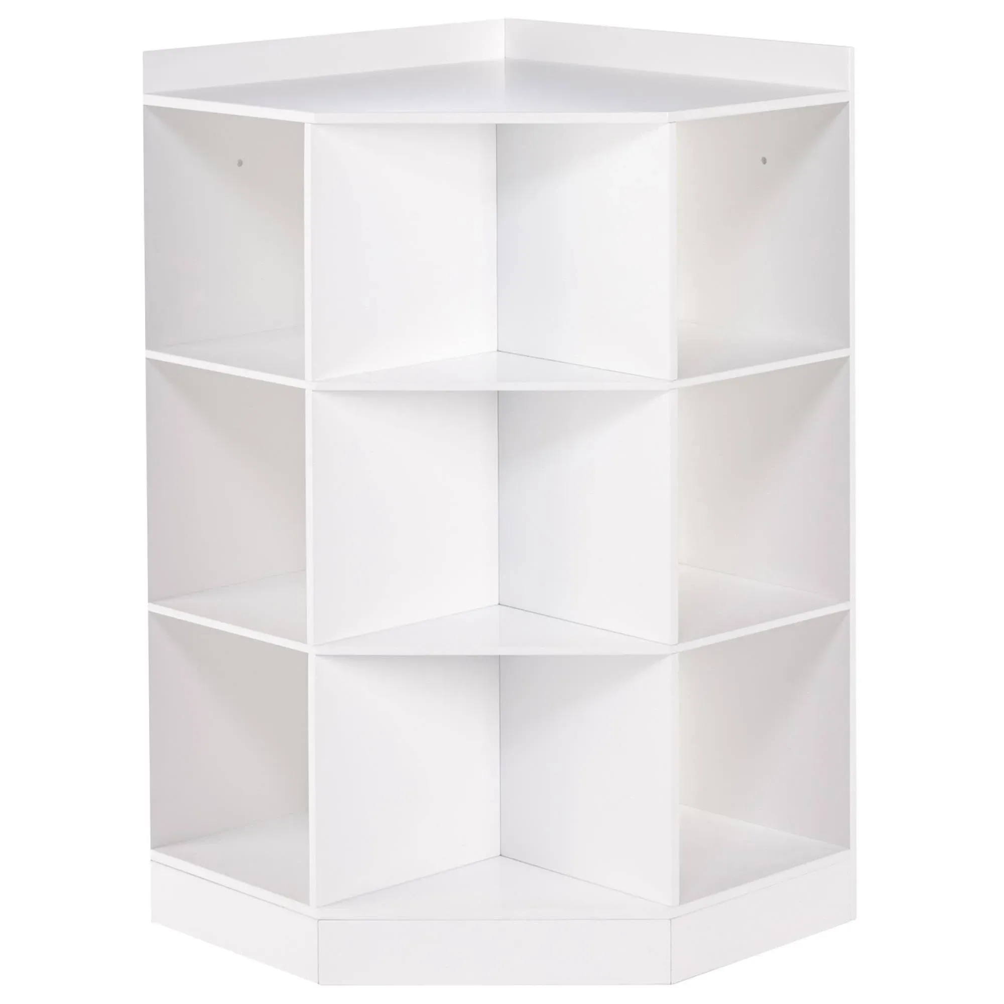 RiverRidge Home Corner Cabinet 37.31&#034;x31.63&#034; 3-Shelf 6-Cubby MDF Storage White