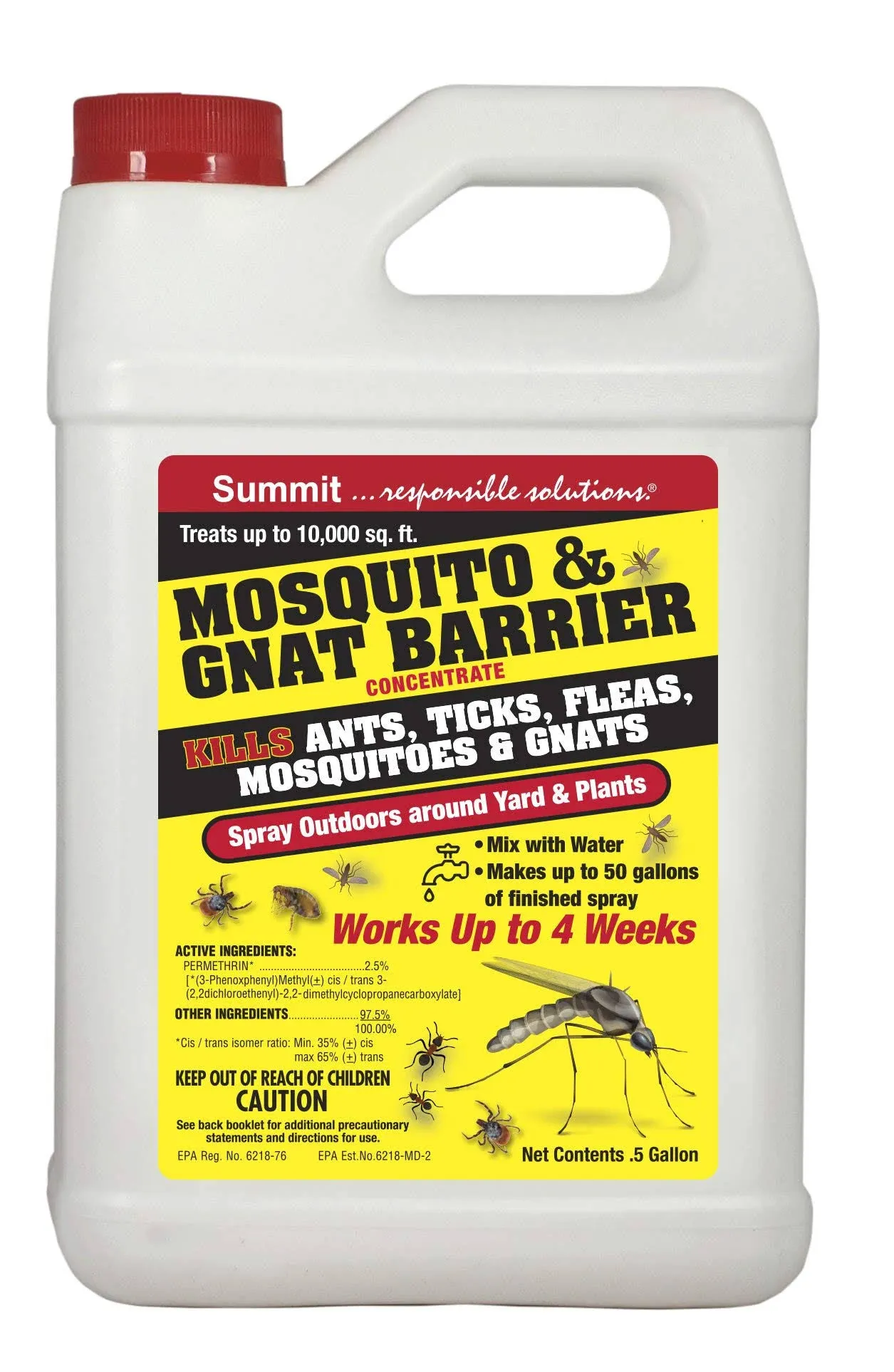 Summit Mosquito & Ant Barrier Spray Concentrate, 64 oz.,Natural