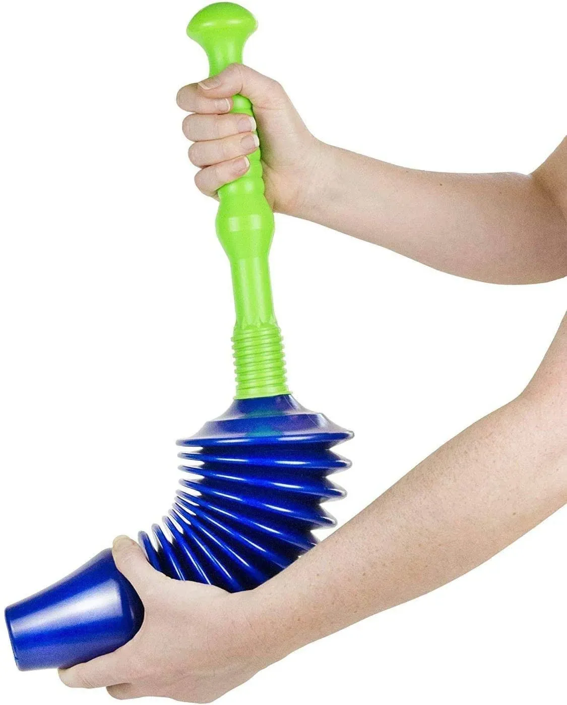 Luigi's - The World's Best Toilet Plunger | The Big, Blue & Green Unblocking Machine | Heavy Duty Unblocker with Unique Bellows Design | Clears & Unbl