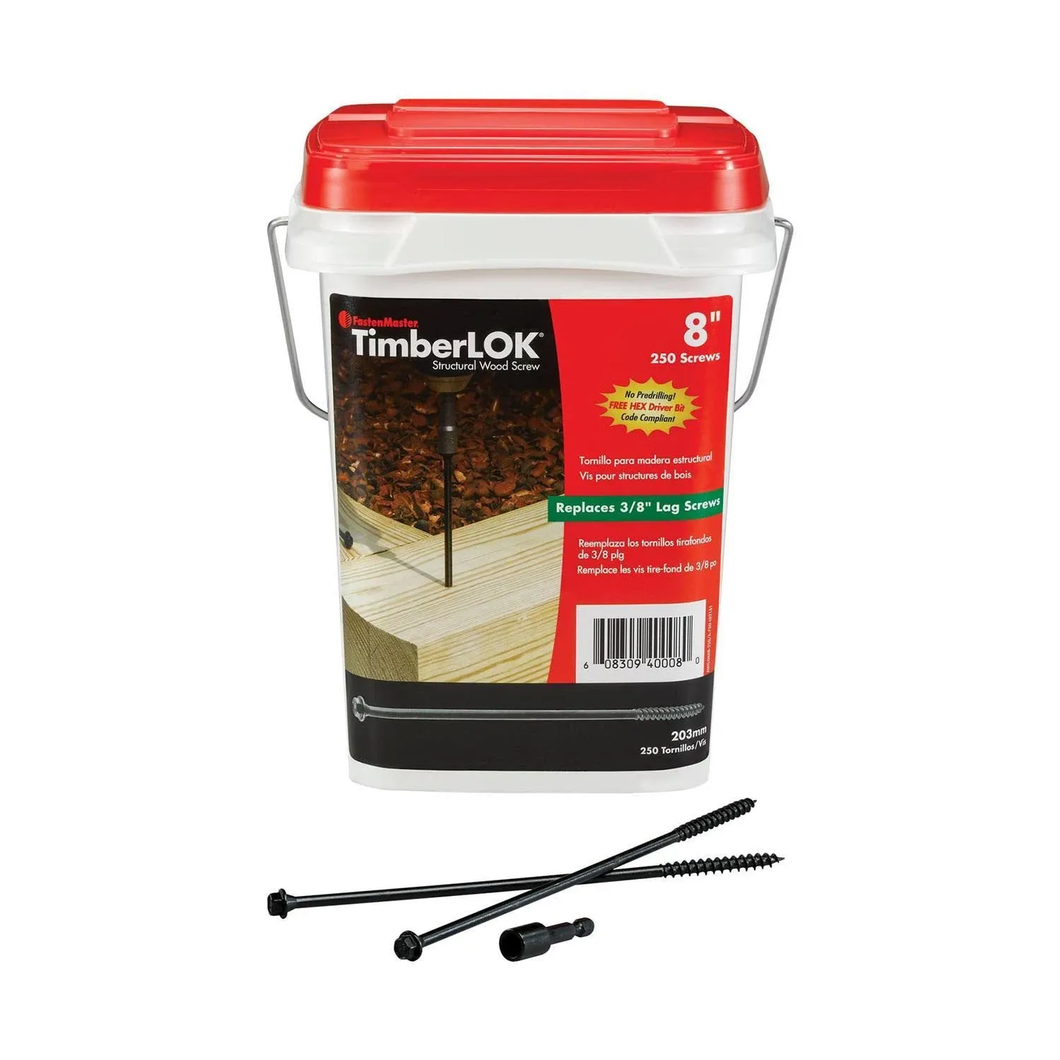 FastenMaster FMTLOK08-250 TimberLOK Wood Screw, 8"