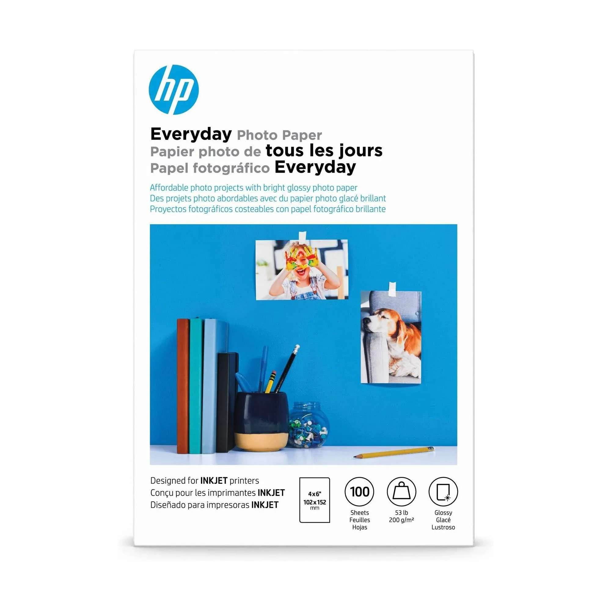 HP Everyday Photo Paper, Glossy, 4x6 in, 100 sheets (CR759A)