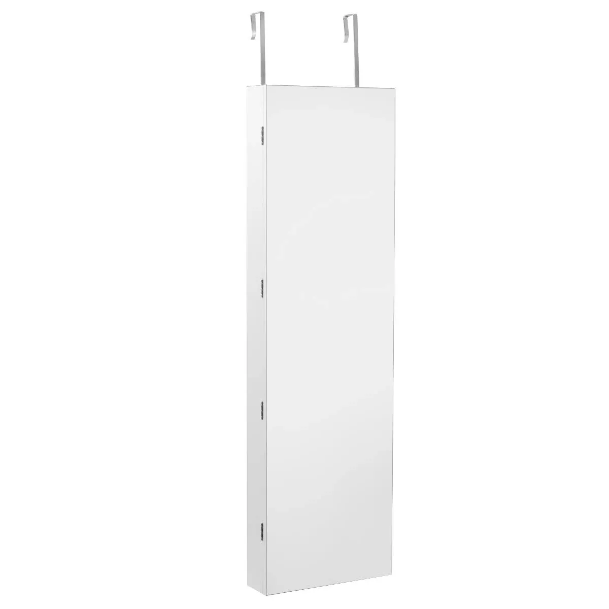 Wall And Door Mounted Mirrored Jewelry Cabinet With Lights-White