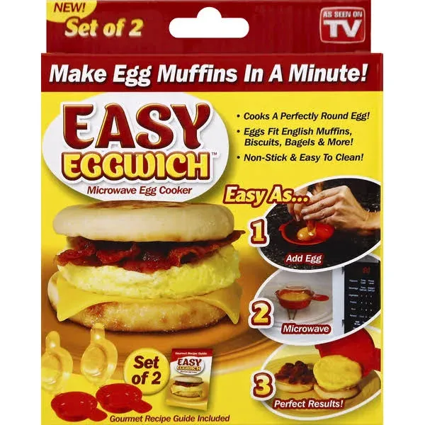 Easy Eggwich Egg Cooker, Microwave - 2 sets