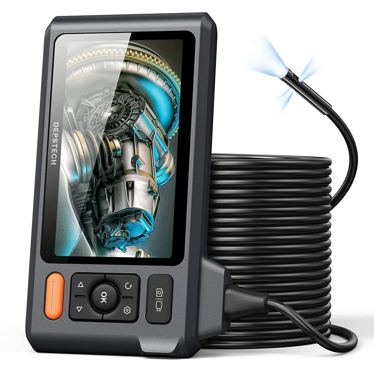 Versatile Sewer Camera - 50FT Semi-Rigid Cable - 5&#034; HD IPS Screen - Waterproof