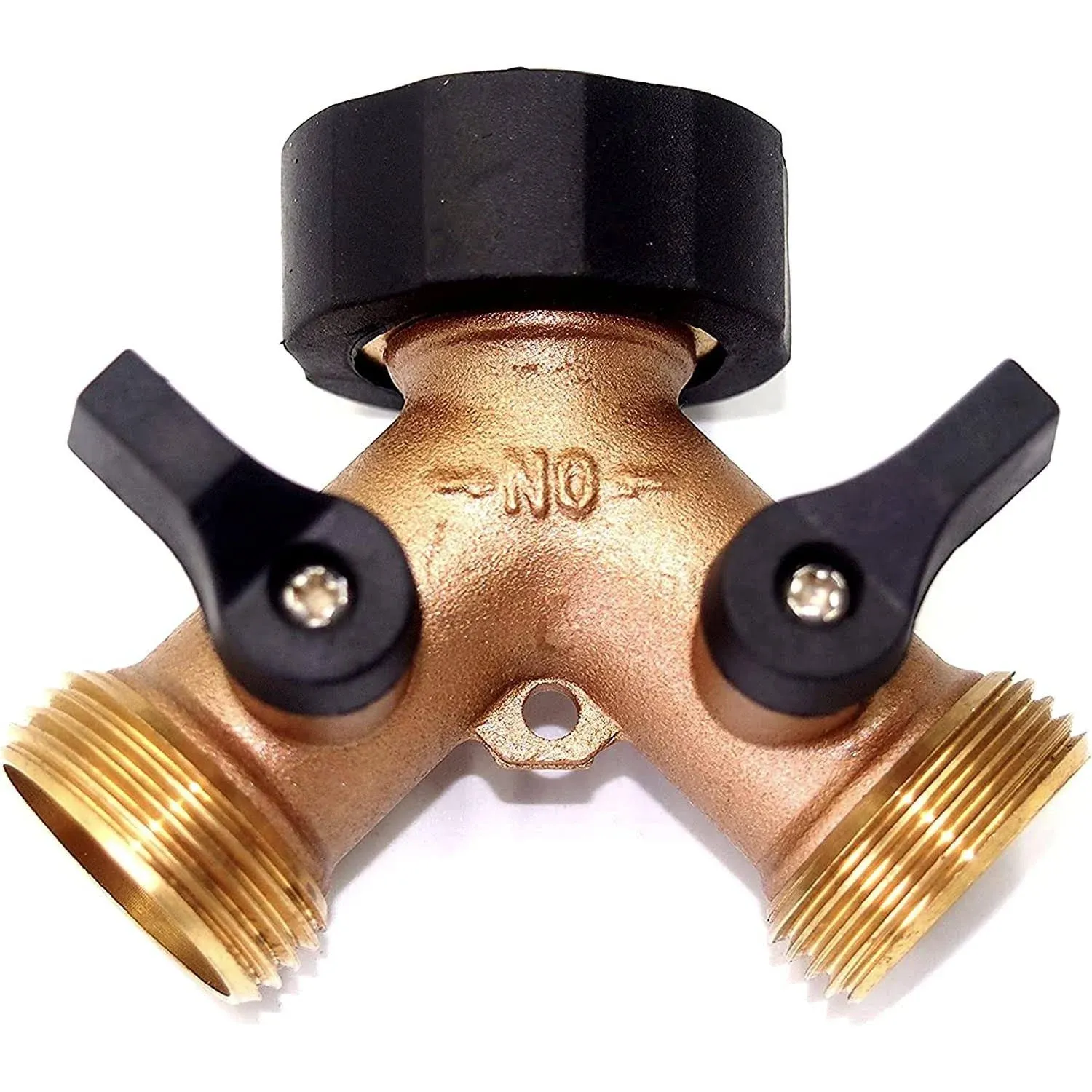 Garden Hose Splitter Heavy-Duty 2 Way Solid Brass Y Valve Female Connector OAU @