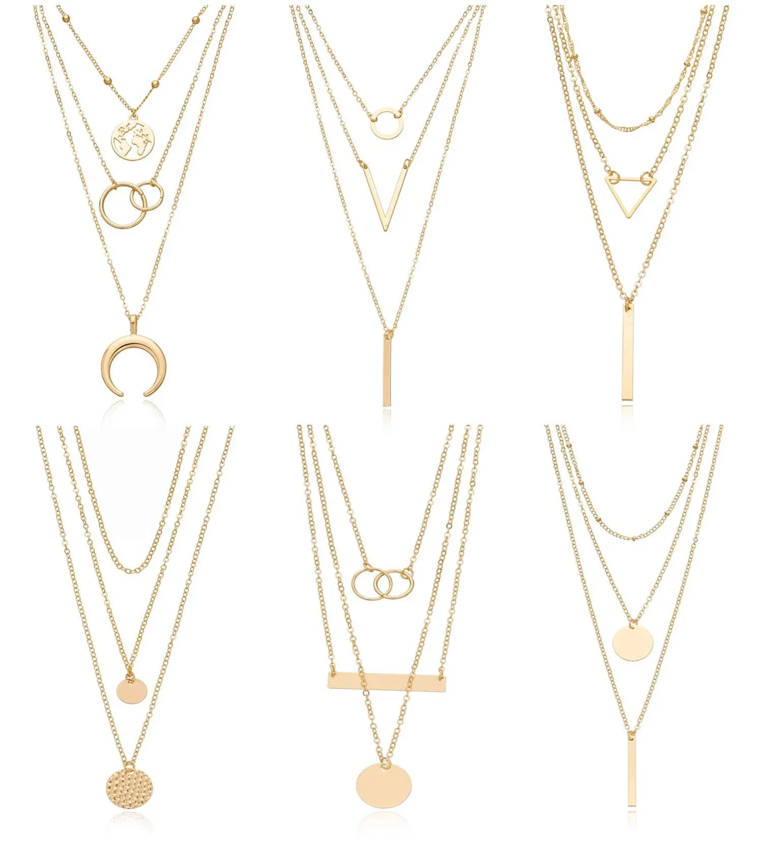 Biokia\u205f6 Pieces Layered Necklaces For Women Long Necklaces