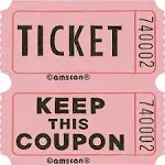 2" x 2" Pink Double 2000 Ticket Roll