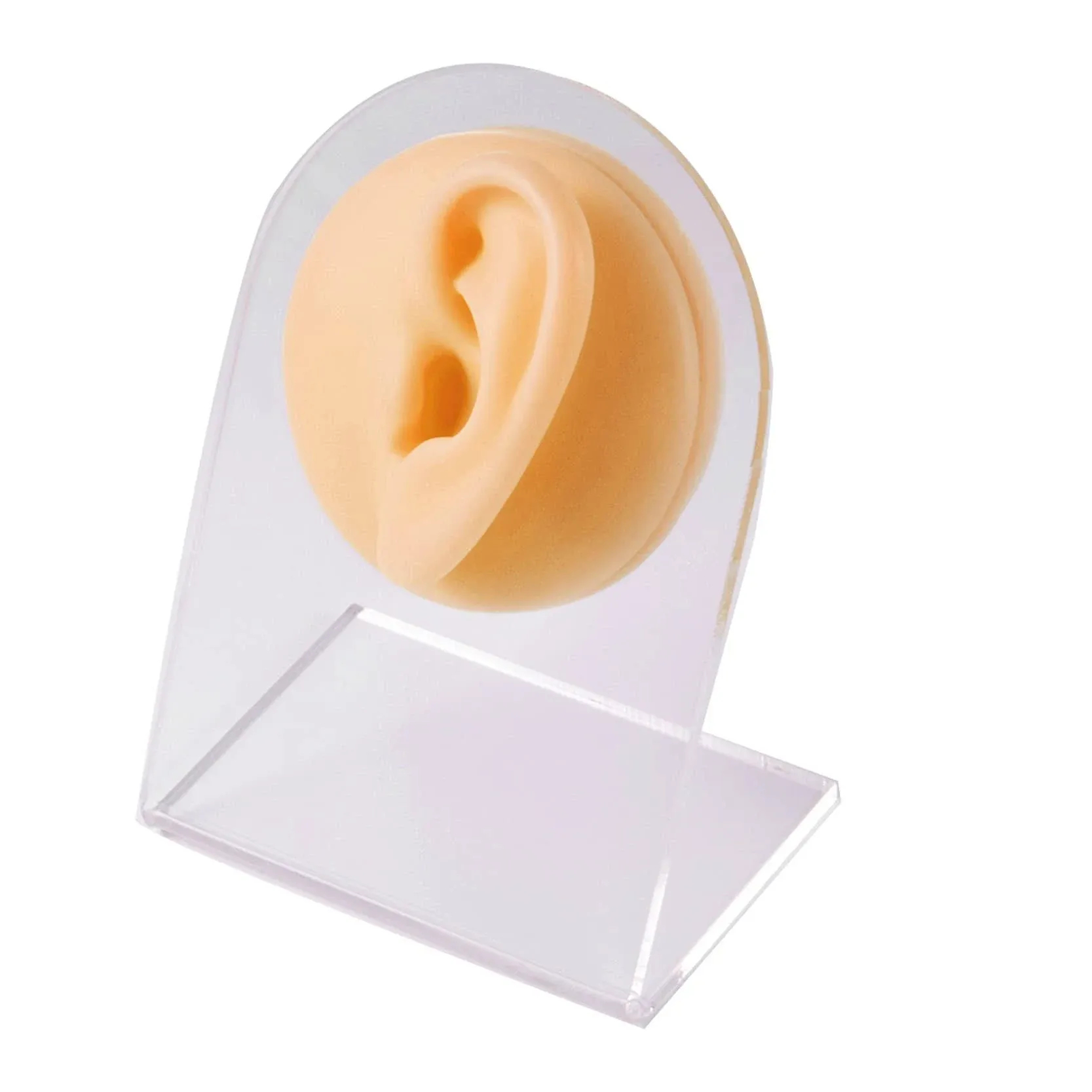 CHUANCI Soft Silicone Flexible Model Body Part Displays for Acupuncture Human Model Simulation for Jewelry Display Teaching Tool (Left Ear)