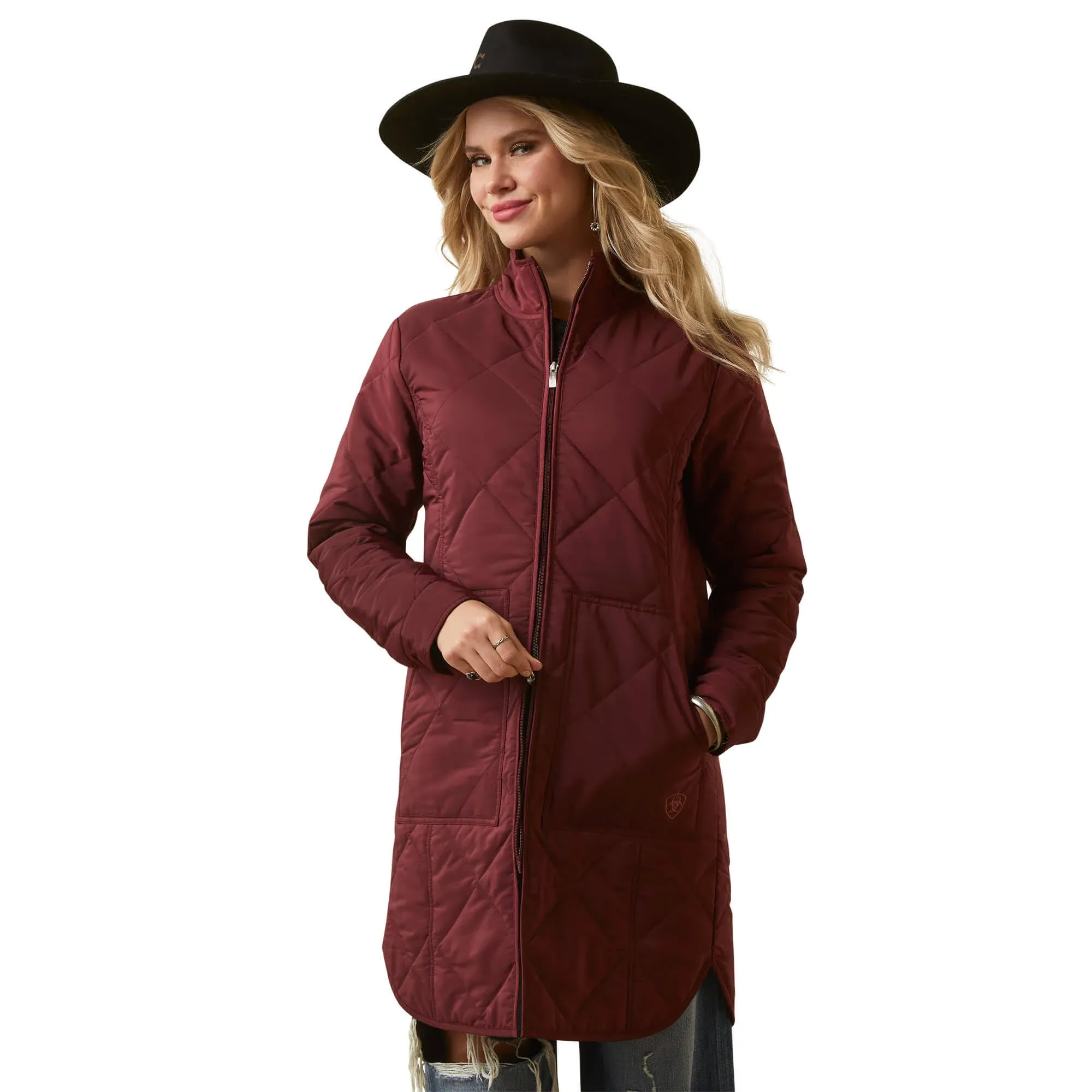 Ariat Women's Reversible Quilted Jacket Tawny Port Large