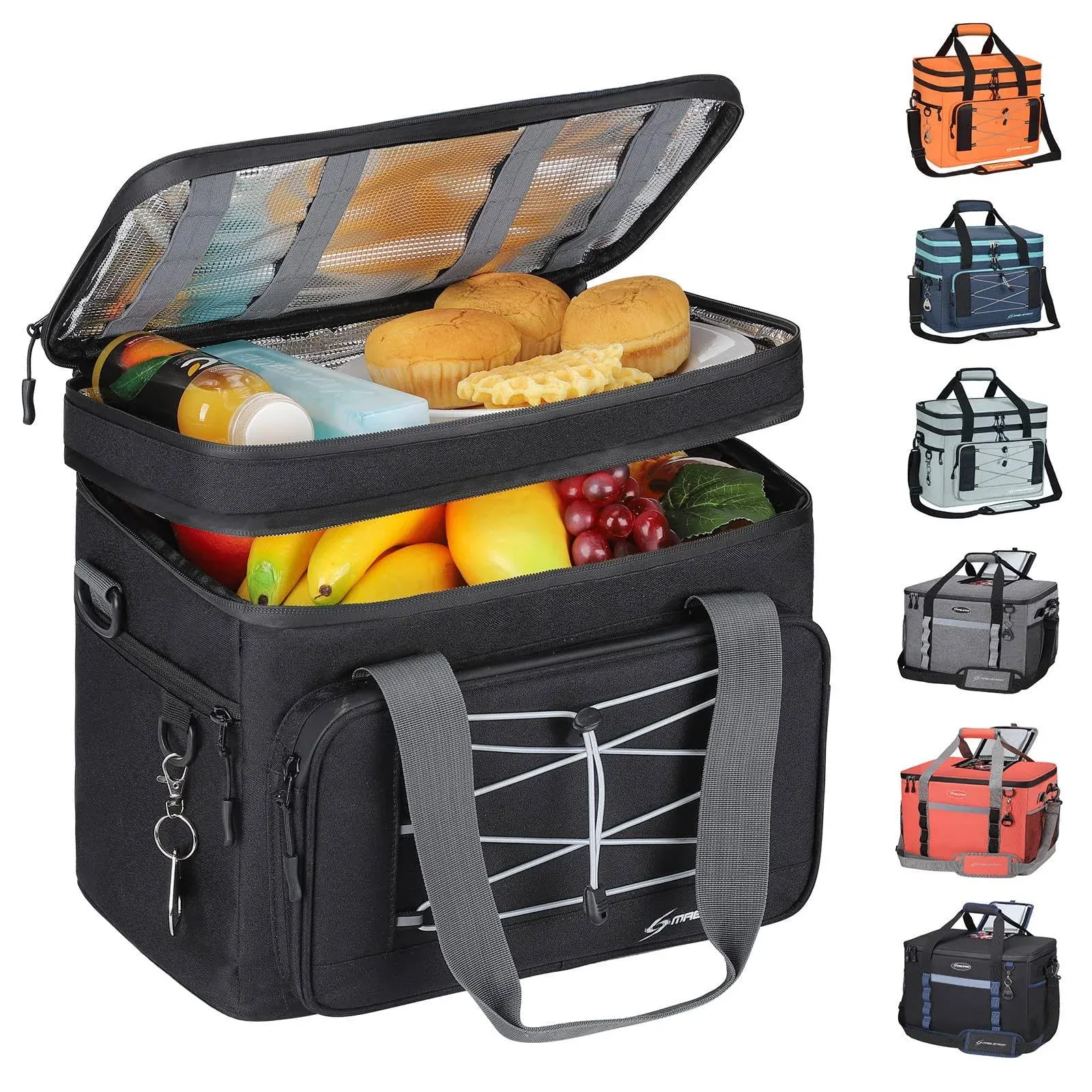 Maelstrom Soft Cooler Bag,Collapsible Soft Sided Cooler,30/60/75 Cans Beach Cooler,Ice Chest,Large Leakproof Camping Cooler,Portable Travel Cooler for Grocery Shopping,Camping,Kayaking,Road Trips